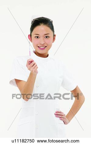 Stock Image - Black Hair, Cut Out, Cheerful, Asian Ethnicity. Fotosearch