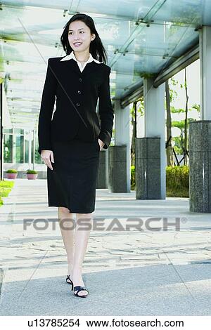 Picture - Smiling, Confidence, Business, Sandal, Office Lady, Day. Fotosearch