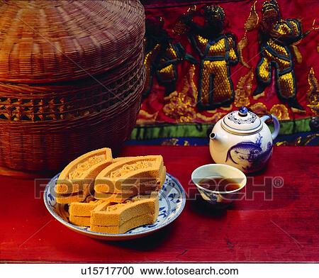 Stock Image - old, oriental, traditional, Chinese, food, snack. Fotosearch