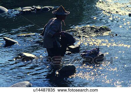 Stock Photography - old, oriental, traditional, lake, shadow, reflection. Fotosearch