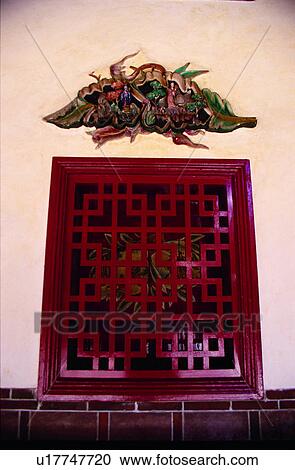 Stock Image - old, oriental, traditional, wall, window. Fotosearch