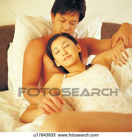 Stock Image - Affectionate, Romantic, Asian, Asian Ethnicity, Adults Only. Fotosearch