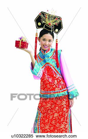 Stock Photography - Earring, Ribbon, Princess Of China, Glamour, Beauty, Smiling. Fotosearch