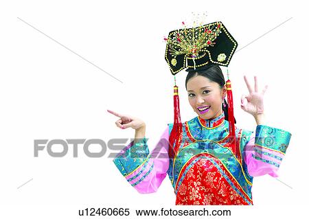 Stock Photography - Eastern, Perfection, Ok Sign, Princess Of China, Agreement, Smiling. Fotosearch