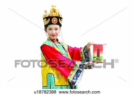 Stock Photo - Indoor, China, White Background, One Person, Jewelry. Fotosearch
