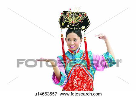 Lifestyles, Beauty, Princess, Chinese Culture, Tassel, Toothy Smile, Indoor View Large Photo Image Stock Photo - Lifestyles, Beauty, Princess, Chinese Culture, Tassel, Toothy Smile, Indoor. Fotosearch