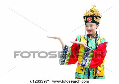 Stock Image - One Young Woman Only, One Person, Indoor, Clipping Path, Chinese Ethnicity, Jewelry. Fotosearch