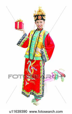 Stock Image - Young Adult, Hand On Hip, Gift, Asian Ethnicity, Chinese Ethnicity, Cut Out, Happiness. Fotosearch