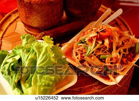 Stock Image - Food, Asia, Traditional Culture, Ethnic, Close-Up, Southeast Asia, Salad. Fotosearch