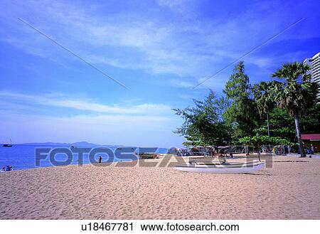 Stock Image - Image Dictionary, Recreation, Lush Foliage, Sky, Sand, Day, Sea. Fotosearch