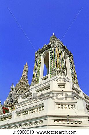 Stock Image - Sky, Ornate, Temple, Building, Pillars, Blue, Architecture. Fotosearch