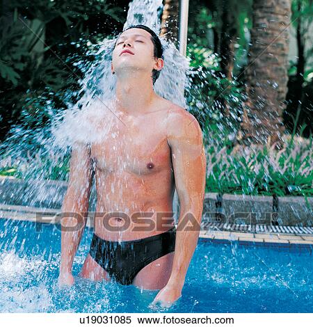 Stock Photography - Lifestyles, Eyes Closed, Swimwear, Asian, Day, Vacations. Fotosearch