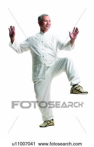 Stock Image - Gray Hair, Looking Sideways, Leisure Activity, Korean Culture, Sports. Fotosearch