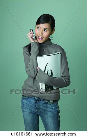 Stock Image - Close-Up, Adolescence, Casual Clothing, Black Hair, Asian Ethnicity, 16-17 Years. Fotosearch