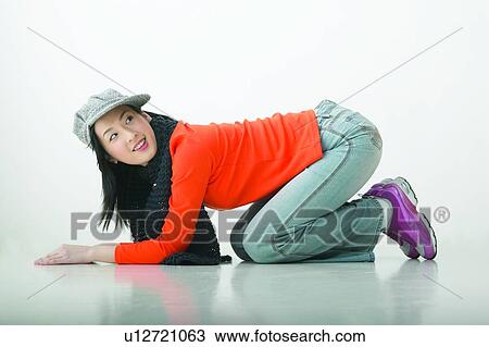 Stock Image - Close-Up, Adolescence, Casual Clothing, Black Hair, Asian Ethnicity, 16-17 Years. Fotosearch