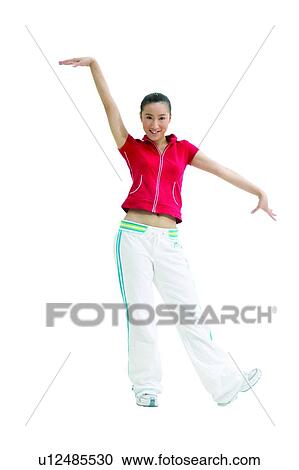 Stock Image - Casual Clothing, Looking At Camera, Fashion, Enjoyment, Toothy Smile, Clipping Path, 16-17 Years. Fotosearch