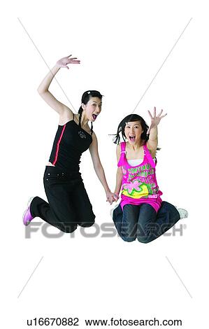Stock Image - Clipping Path, Adolescence, Casual Clothing, Black Hair, Asian Ethnicity, 14-15 Years. Fotosearch
