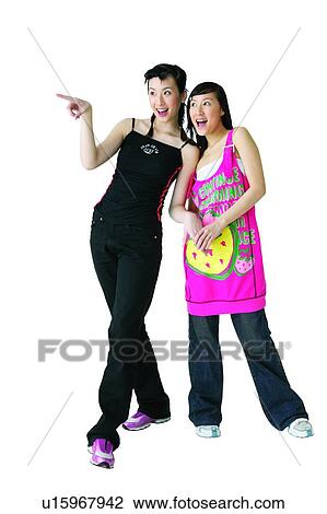 Stock Image - Clipping Path, Mouth Open, 14-15 Years, Two People, Adolescence. Fotosearch