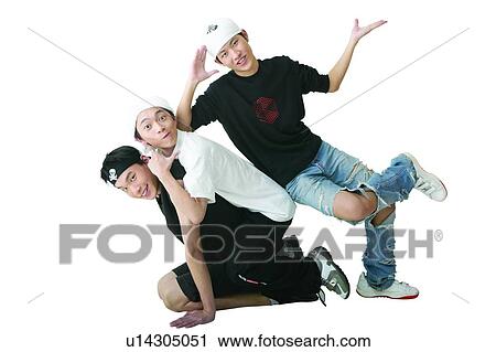 Stock Image - Headband, Bonding, Smiling, Leaning, Kneeling. Fotosearch