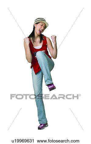 Sleeveless Top, Cap, Standing On One Leg, Excitement View Large Photo Image Stock Image - Sleeveless Top, Cap, Standing On One Leg, Excitement. Fotosearch