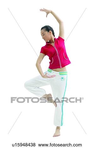 Stock Photo - White Background, Teenagers, Dancing, One Person, Pants, Cut Out, Top. Fotosearch