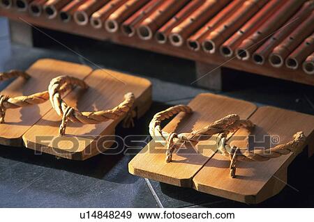 Stock Photo - Two Pair of Geta. Fotosearch
