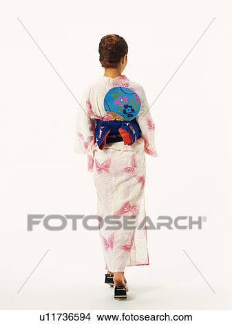 A woman in yukata, Rear View View Large Photo Image Picture - A woman in yukata, Rear View. Fotosearch