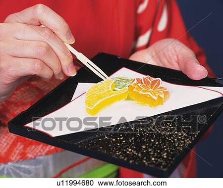 Hands of a woman in kimono holding Japanese sweets, Close Up, High Angle View View Large Photo Image Stock Image - Hands of a woman in kimono holding Japanese sweets, Close Up, High Angle View. Fotosearch