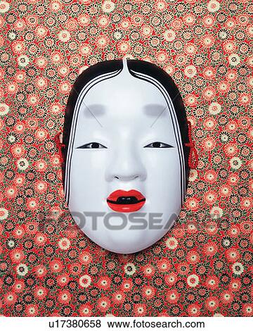Stock Photo - Noh mask, front view. Fotosearch