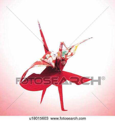 Stock Image - Origami bird, high angle view. Fotosearch