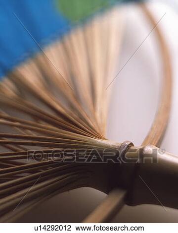 Stock Image - Japanese fan, high angle view, close up, differential focus. Fotosearch