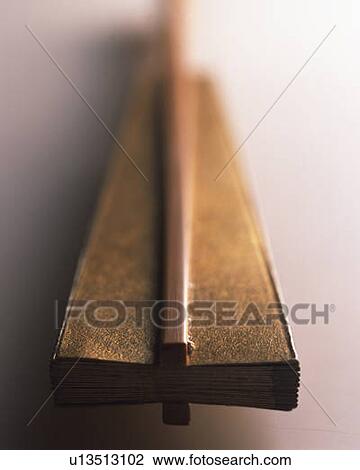 Stock Image - Japanese folding fan, high angle view, close up, differential focus. Fotosearch