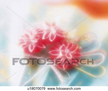 Stock Photo - Japanese folding fan, high angle view, close up, soft focus. Fotosearch