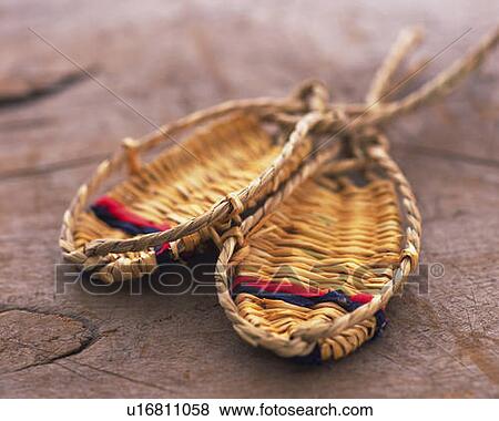 Japanese straw sandals, high angle view, differential focus View Large Photo Image Stock Photo - Japanese straw sandals, high angle view, differential focus. Fotosearch