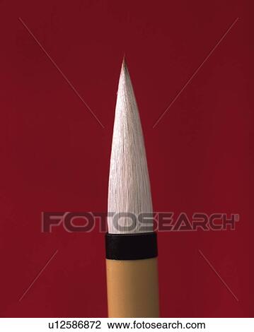 Japanese writing brush, front view, red background View Large Photo Image Stock Image - Japanese writing brush, front view, red background. Fotosearch
