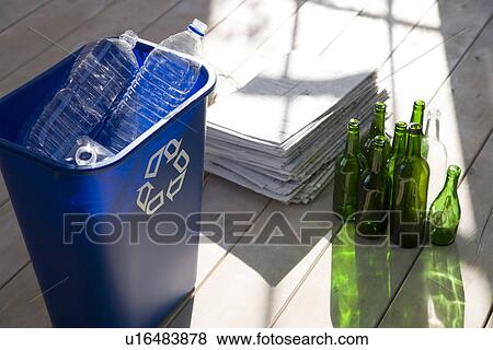 Recycling Box and Waste Newspaper View Large Photo Image Stock Photo - Recycling Box and Waste Newspaper. Fotosearch