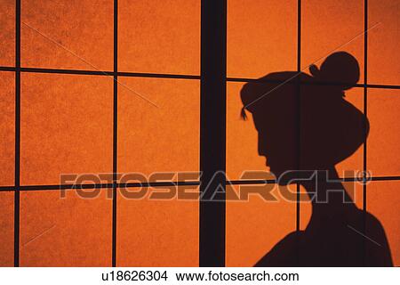 Picture - Woman's silhouette. Fotosearch