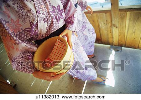 Two Young Woman Wearing A Yukata View Large Photo Image Stock Image - Two Young Woman Wearing A Yukata. Fotosearch
