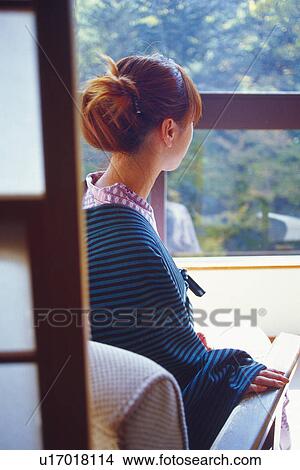 Picture - Young Adult Women Wearing a Yukata. Fotosearch