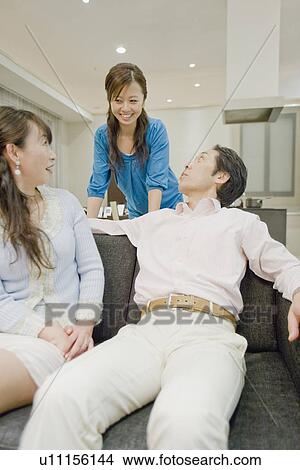 Japanese Family At Living Room View Large Photo Image Picture - Japanese Family At Living Room. Fotosearch