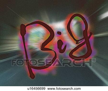 Stock Photo - Inside of tunnel and the word Big on top, Computer Graphics, composition, blurred motion. Fotosearch