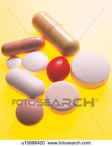 Stock Image - Assorted pills . Fotosearch