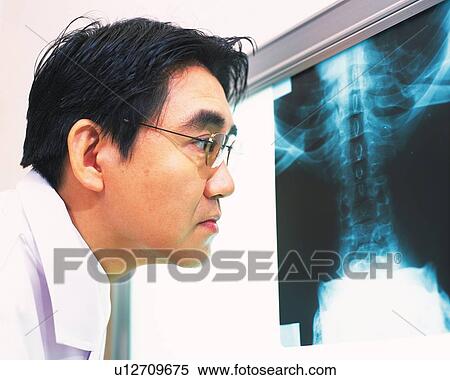 Doctor examining an x-ray View Large Photo Image Stock Photography - Doctor examining an x-ray. Fotosearch