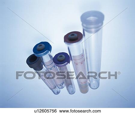 Stock Photograph - Five test tubes. Fotosearch