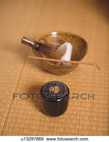 Japanese tea set on Tatami mat, high angle view, Japan, differential focus View Large Photo Image Stock Photo - Japanese tea set on Tatami mat, high angle view, Japan, differential focus. Fotosearch