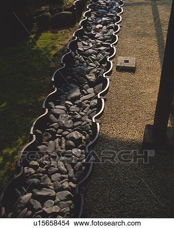 Picture - Stones in Japanese garden, Japan, high angle view. Fotosearch