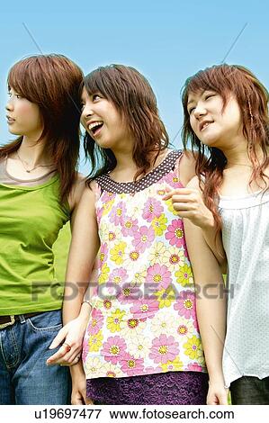 Stock Photo - Three Young Adult Women Portrait. Fotosearch