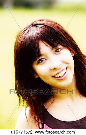 Stock Image - Young Adult Woman Portrait. Fotosearch