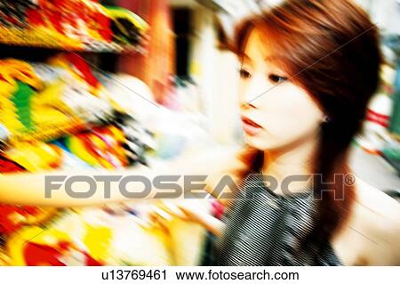 Young Adult Woman Shopping View Large Photo Image Stock Image - Young Adult Woman Shopping. Fotosearch