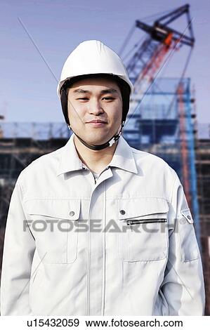 Construction Worker, Front View View Large Photo Image Stock Photo - Construction Worker, Front View. Fotosearch